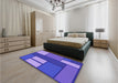 Round Machine Washable Transitional Purple Mimosa Purple Rug in a Office, wshpat2pur