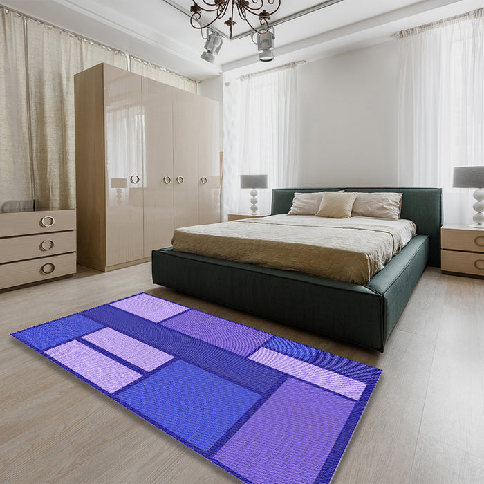 Round Machine Washable Transitional Purple Mimosa Purple Rug in a Office, wshpat2pur
