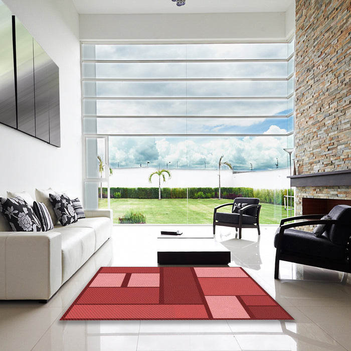 Machine Washable Transitional Red Rug in a Kitchen, wshpat2rd