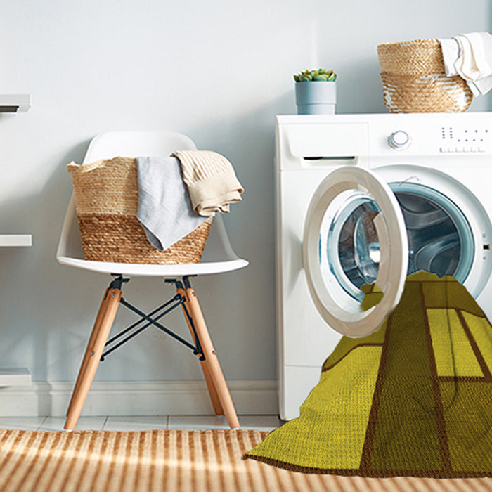 Machine Washable Transitional Dark Bronze Brown Rug in a Washing Machine, wshpat2yw