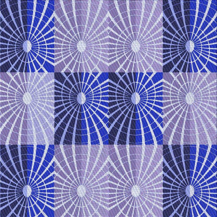 Round Patterned Jeans Blue Rug, pat20blu
