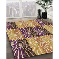 Patterned Yellow Orange Rug, pat20brn