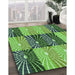 Machine Washable Transitional Green Rug in a Family Room, wshpat20grn