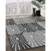 Patterned Cloud Gray Rug in Family Room, pat20gry