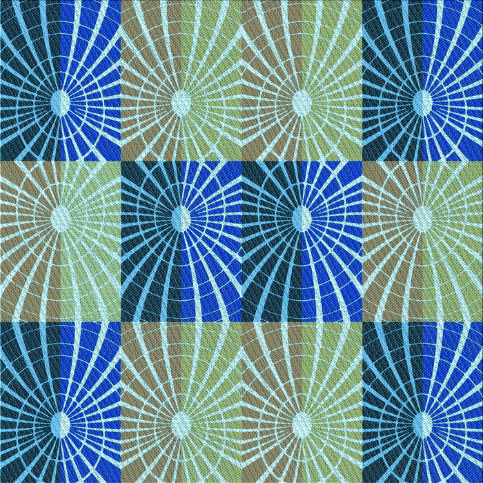 Round Patterned Blue Rug, pat20lblu