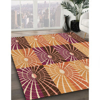 Patterned Yellow Orange Rug, pat20org