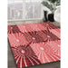 Patterned Light Coral Pink Rug in Family Room, pat20rd