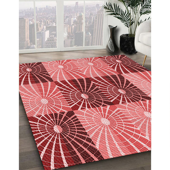 Machine Washable Transitional Light Coral Pink Rug in a Family Room, wshpat20rd