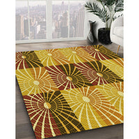 Patterned Mahogany Brown Rug, pat20yw