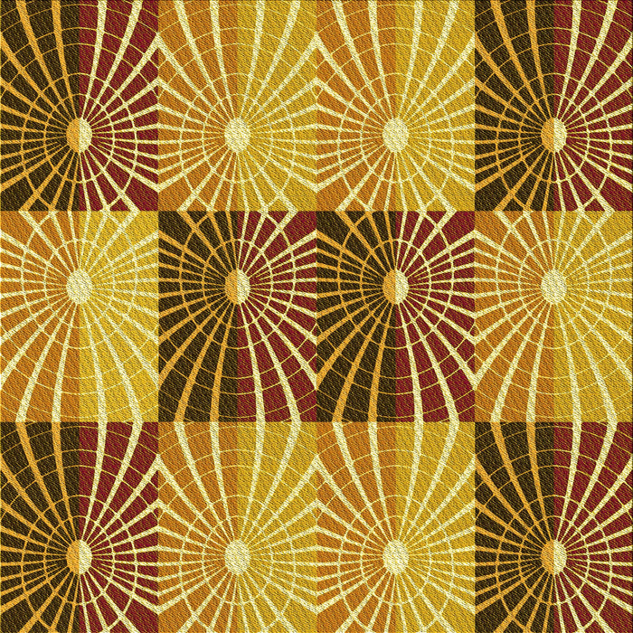 Round Patterned Mahogany Brown Rug, pat20yw