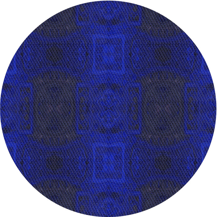 Square Machine Washable Transitional New Midnight Blue Rug in a Living Room, wshpat200blu
