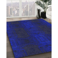 Patterned New Midnight Blue Rug, pat200blu