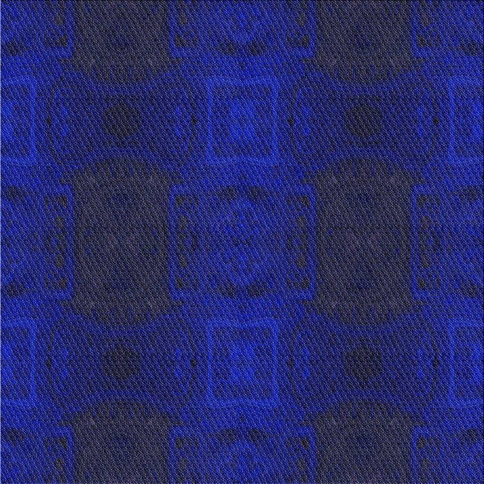 Round Patterned New Midnight Blue Rug, pat200blu