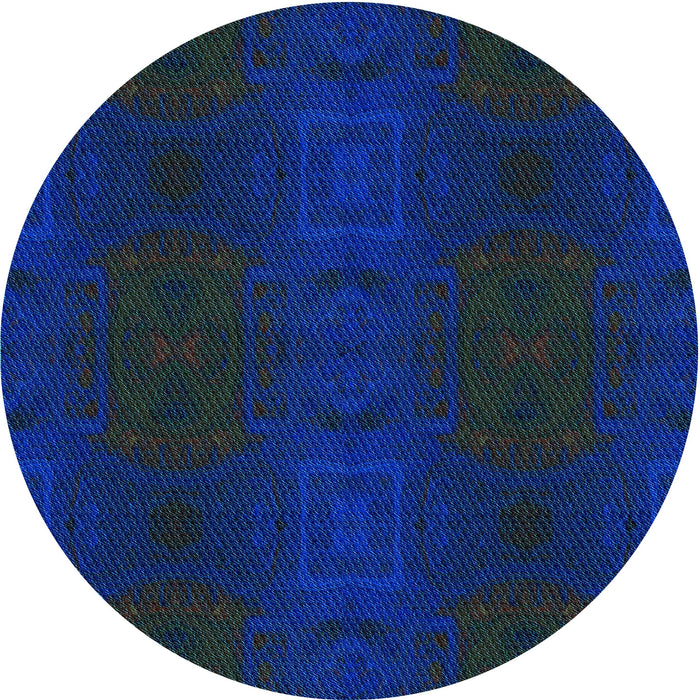 Square Patterned Blueberry Blue Rug, pat200lblu