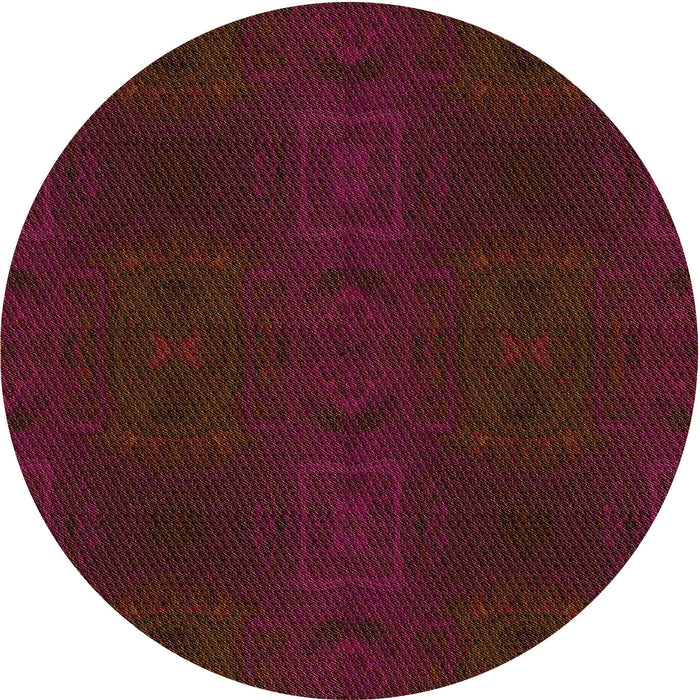 Square Patterned Saffron Red Rug, pat200org