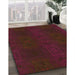 Patterned Saffron Red Rug in Family Room, pat200org