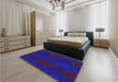 Patterned New Midnight Blue Rug in a Bedroom, pat200pur