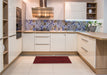 Patterned Red Rug in a Kitchen, pat200rd