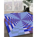 Patterned Denim Blue Rug in Family Room, pat2000blu