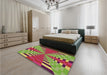 Patterned Pistachio Green Rug in a Bedroom, pat2000brn