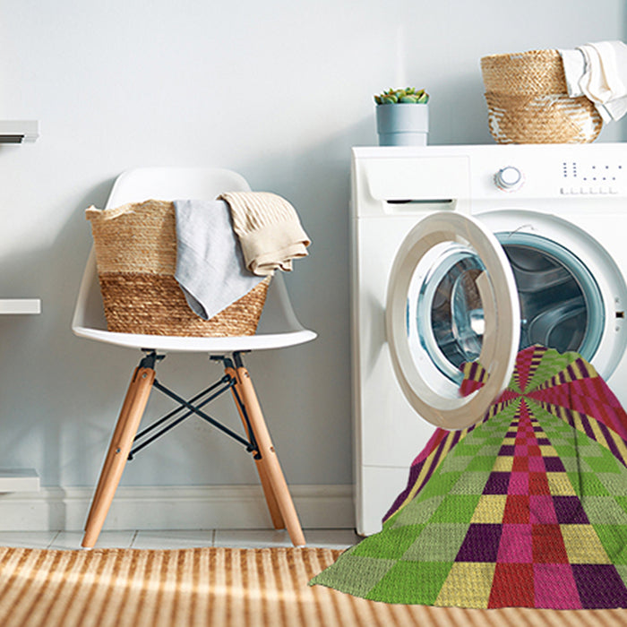 Machine Washable Transitional Pistachio Green Rug in a Washing Machine, wshpat2000brn