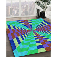 Patterned Deep Periwinkle Purple Rug, pat2000lblu