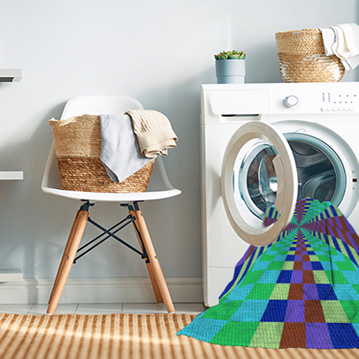 Machine Washable Transitional Deep Periwinkle Purple Rug in a Washing Machine, wshpat2000lblu