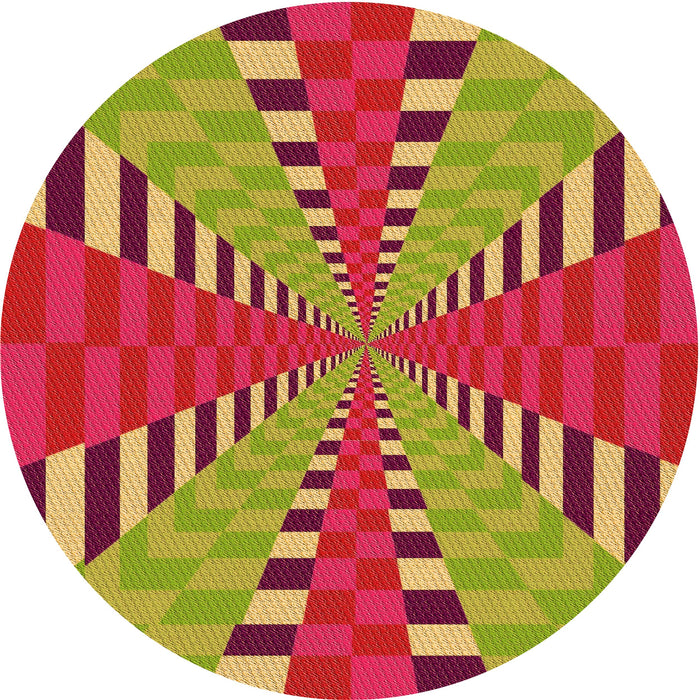 Square Patterned Crimson Red Rug, pat2000org