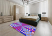 Patterned Purple Purple Rug in a Bedroom, pat2000pur