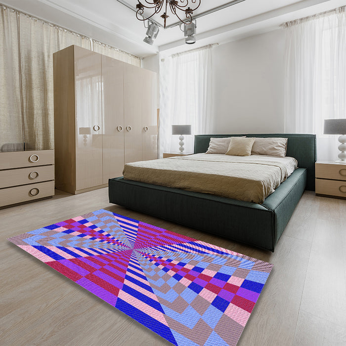 Patterned Purple Purple Rug in a Bedroom, pat2000pur