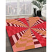 Patterned Red Rug in Family Room, pat2000rd