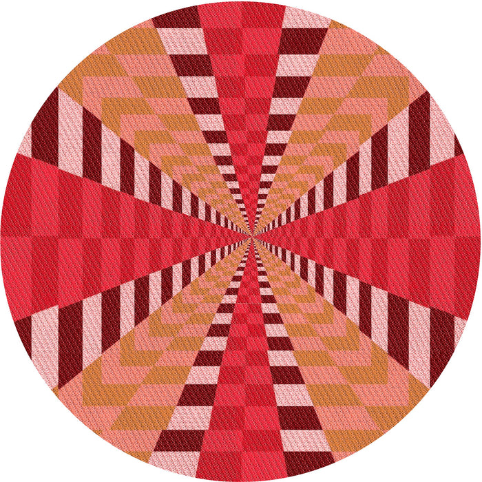 Square Patterned Red Rug, pat2000rd