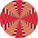 Square Patterned Red Rug, pat2000rd