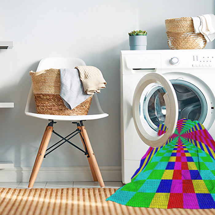 Machine Washable Transitional Green Rug in a Washing Machine, wshpat2000