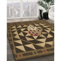 Patterned Cinnamon Brown Rug, pat2001brn