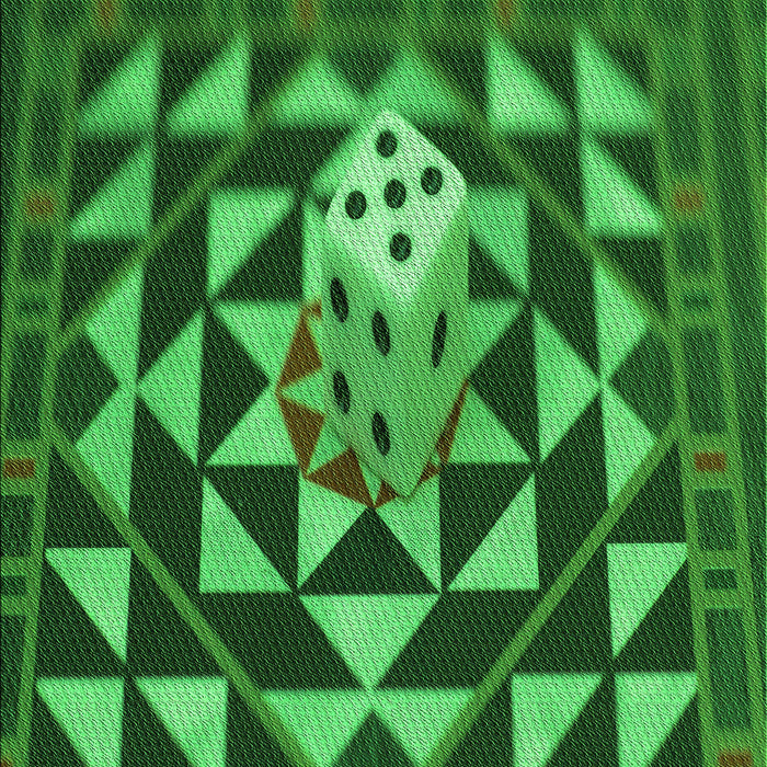 Patterned Deep Emerald Green Rug, pat2001grn