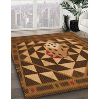 Patterned Red Brown Rug, pat2001org