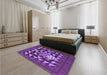 Patterned Purple Rug in a Bedroom, pat2001pur