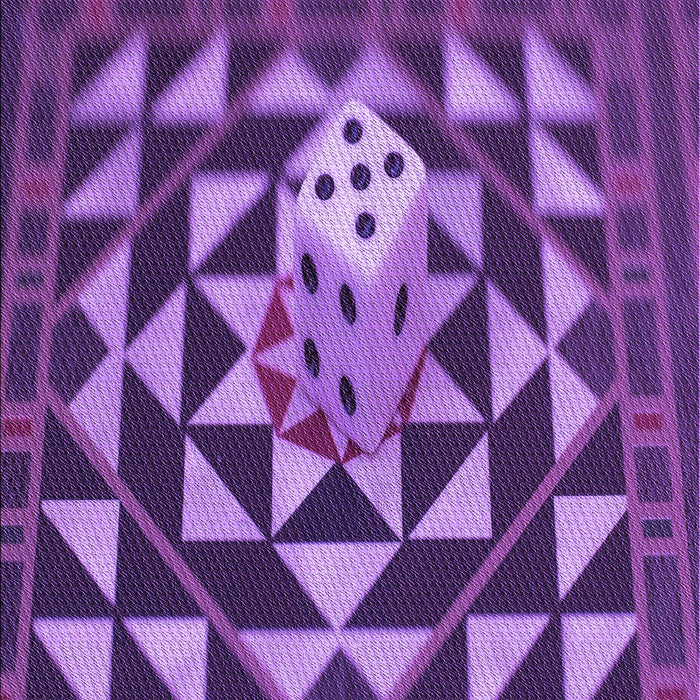 Machine Washable Transitional Purple Rug, wshpat2001pur