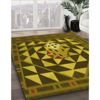 Patterned Caramel Brown Rug, pat2001yw