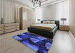 Patterned Denim Dark Blue Rug in a Bedroom, pat2002blu