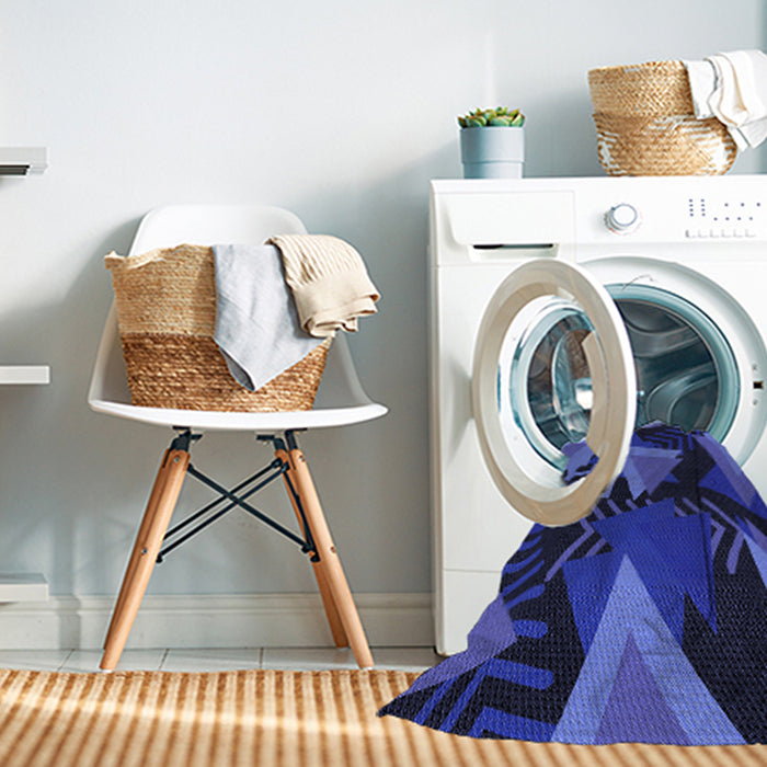 Machine Washable Transitional Denim Dark Blue Rug in a Washing Machine, wshpat2002blu