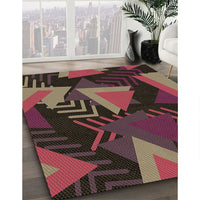 Patterned Sienna Brown Rug, pat2002brn