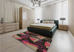 Patterned Sienna Brown Rug in a Bedroom, pat2002brn