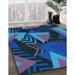 Machine Washable Transitional Blue Rug in a Family Room, wshpat2002lblu