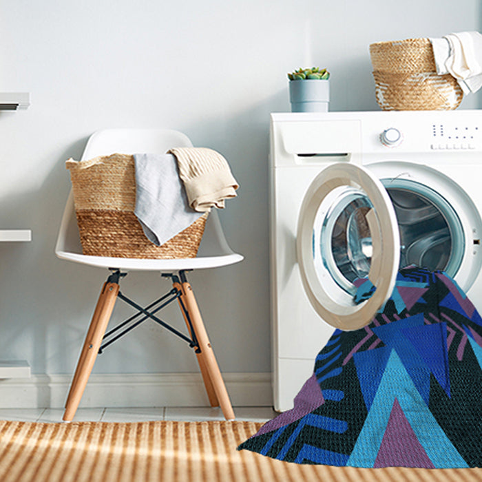 Machine Washable Transitional Blue Rug in a Washing Machine, wshpat2002lblu