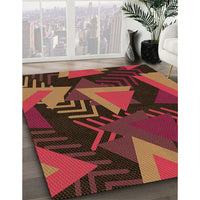 Patterned Burgundy Red Rug, pat2002org