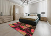 Patterned Burgundy Red Rug in a Bedroom, pat2002org