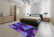 Patterned Indigo Purple Rug in a Bedroom, pat2002pur