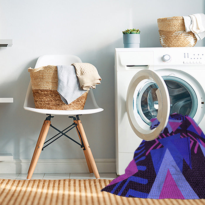 Machine Washable Transitional Indigo Purple Rug in a Washing Machine, wshpat2002pur